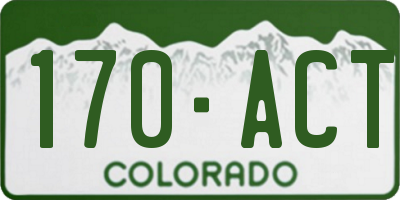 CO license plate 170ACT
