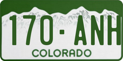 CO license plate 170ANH