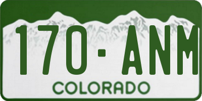 CO license plate 170ANM