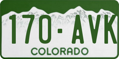 CO license plate 170AVK