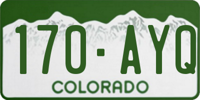 CO license plate 170AYQ