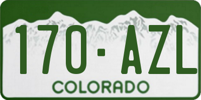 CO license plate 170AZL
