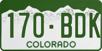 CO license plate 170BDK