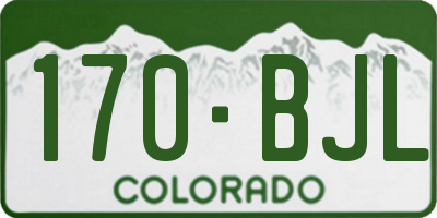 CO license plate 170BJL