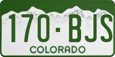 CO license plate 170BJS