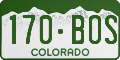 CO license plate 170BOS