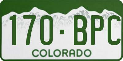 CO license plate 170BPC