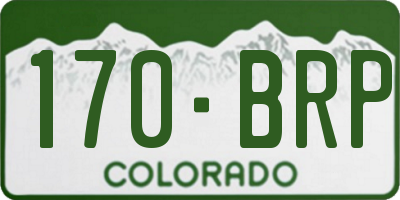 CO license plate 170BRP