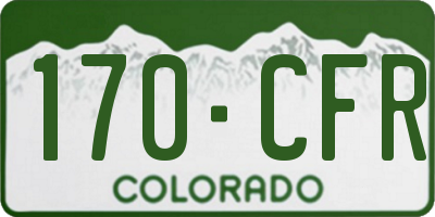 CO license plate 170CFR