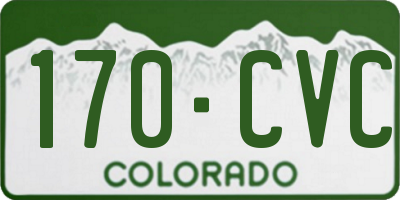 CO license plate 170CVC