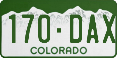 CO license plate 170DAX