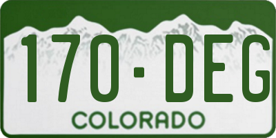 CO license plate 170DEG