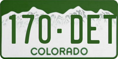 CO license plate 170DET