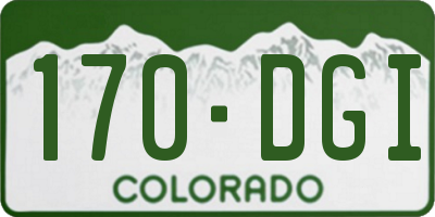 CO license plate 170DGI