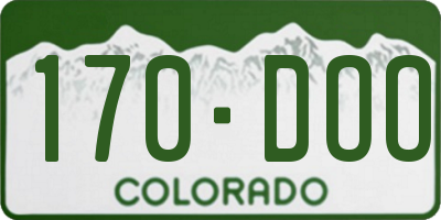 CO license plate 170DOO