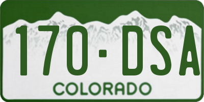 CO license plate 170DSA