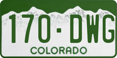 CO license plate 170DWG