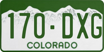 CO license plate 170DXG