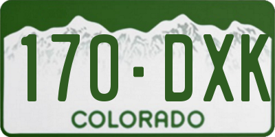 CO license plate 170DXK