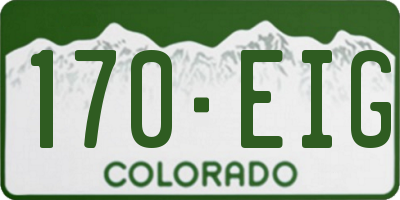 CO license plate 170EIG