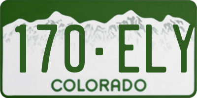 CO license plate 170ELY