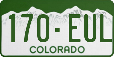 CO license plate 170EUL