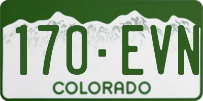 CO license plate 170EVN