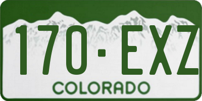 CO license plate 170EXZ