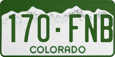 CO license plate 170FNB