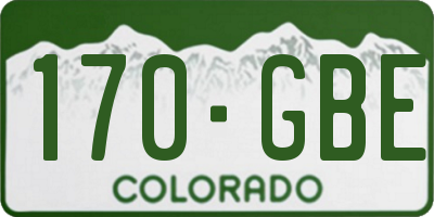 CO license plate 170GBE