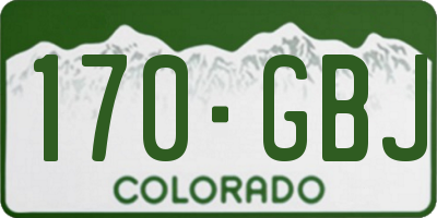 CO license plate 170GBJ