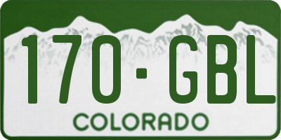 CO license plate 170GBL