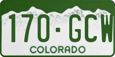 CO license plate 170GCW