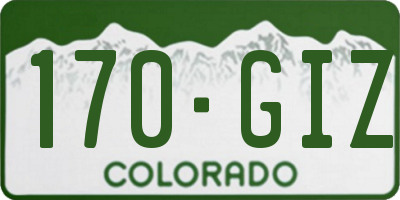 CO license plate 170GIZ
