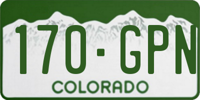 CO license plate 170GPN
