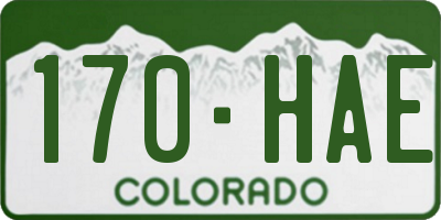 CO license plate 170HAE