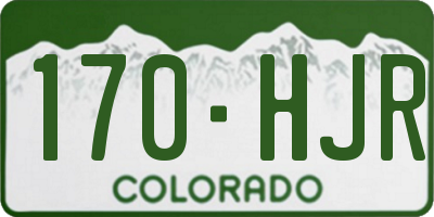 CO license plate 170HJR