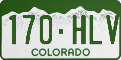 CO license plate 170HLV