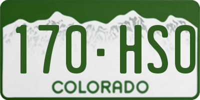 CO license plate 170HSO