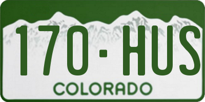 CO license plate 170HUS