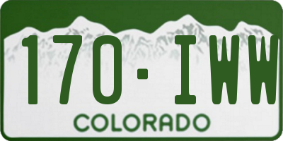 CO license plate 170IWW