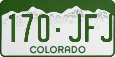 CO license plate 170JFJ