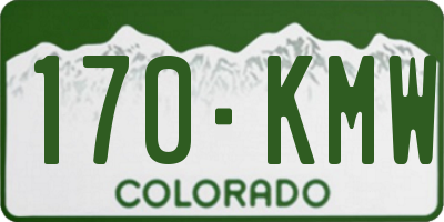 CO license plate 170KMW