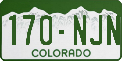 CO license plate 170NJN