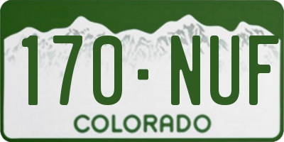 CO license plate 170NUF