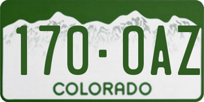 CO license plate 170OAZ