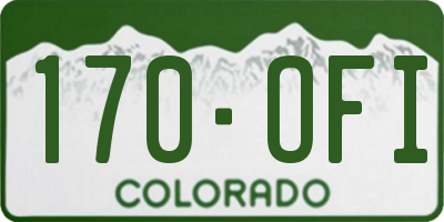 CO license plate 170OFI
