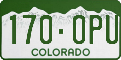 CO license plate 170OPU