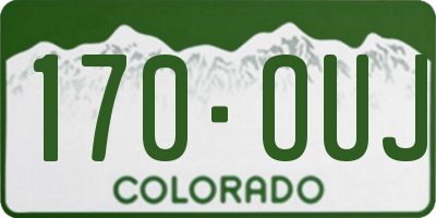 CO license plate 170OUJ