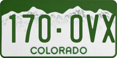 CO license plate 170OVX
